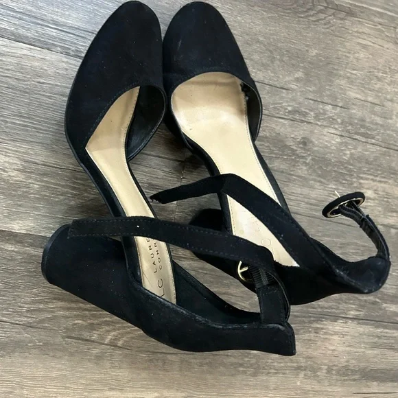 Lauren Conrad Black Ankle Strap Heels • Size 8.5 • Classic Y2K - Picture 3 of 5